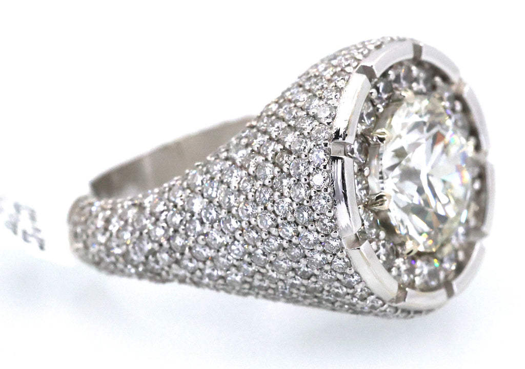 14k White Gold 4.80 CT Lab Diamond Men's Ring, S109099