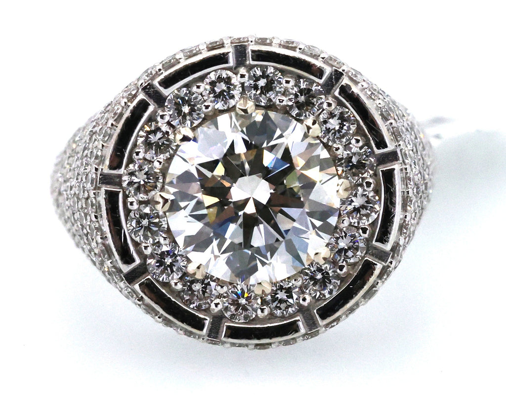 14k White Gold 4.80 CT Lab Diamond Men's Ring, S109099