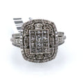 10k White Gold 1.25CT Diamond Cluster Ring,6.2g, S109102
