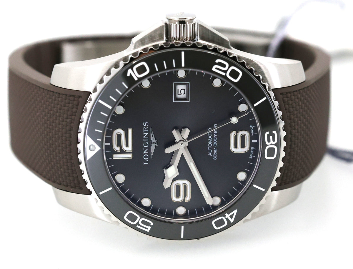 Longines HydroConquest Automatic Gray Dial Rubber Strap 41mm Men's Watch L3.781.4.76.9, L37814769