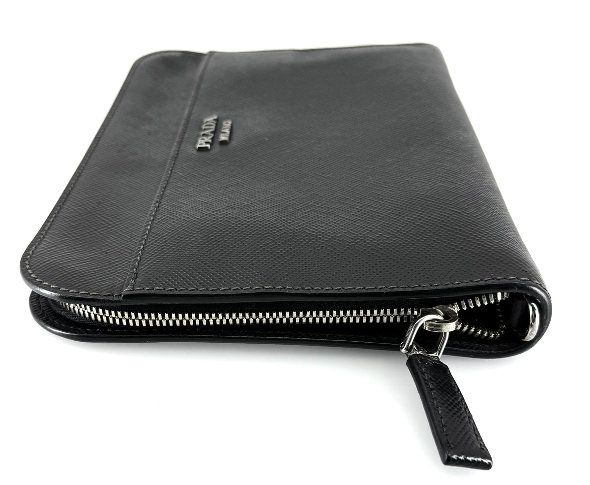 Prada clutch bag leather