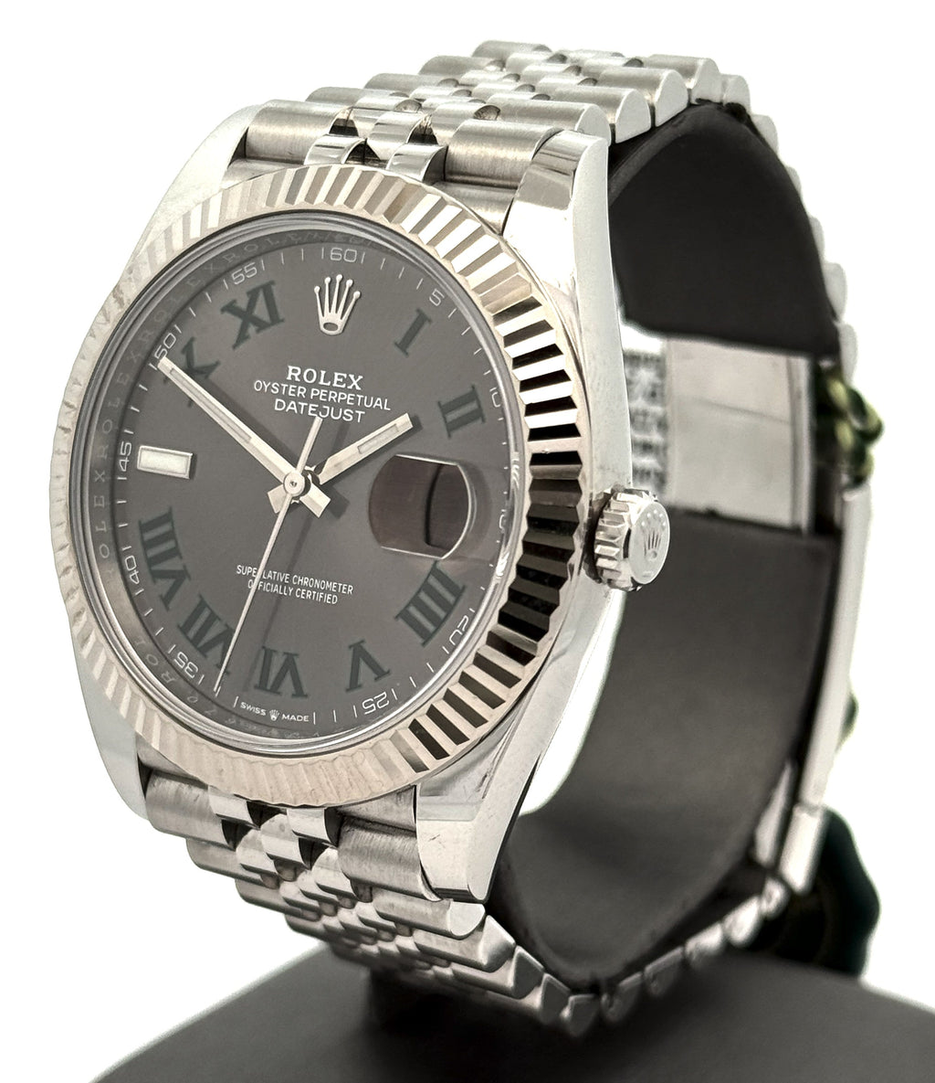 Pre-Owned Rolex Datejust 41mm Stainless Steel Watch 126334 Gold Fluted bezel S16463