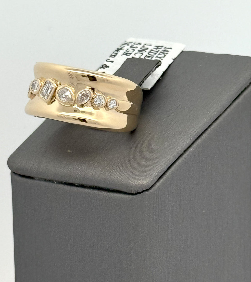 14k Yellow Gold Ladies 0.75 CT Diamond Ring, 5.3gm, Size 7, S108579