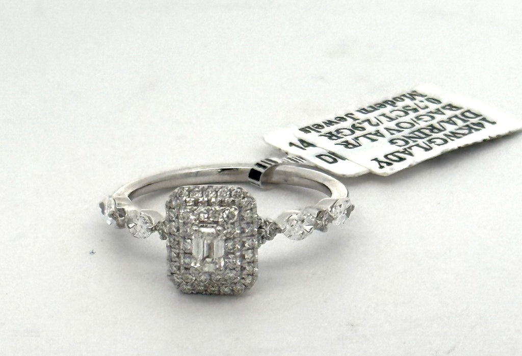 14k White Gold 0.50CT Diamond Engagement ring, Size 7, 2.9g, S16692