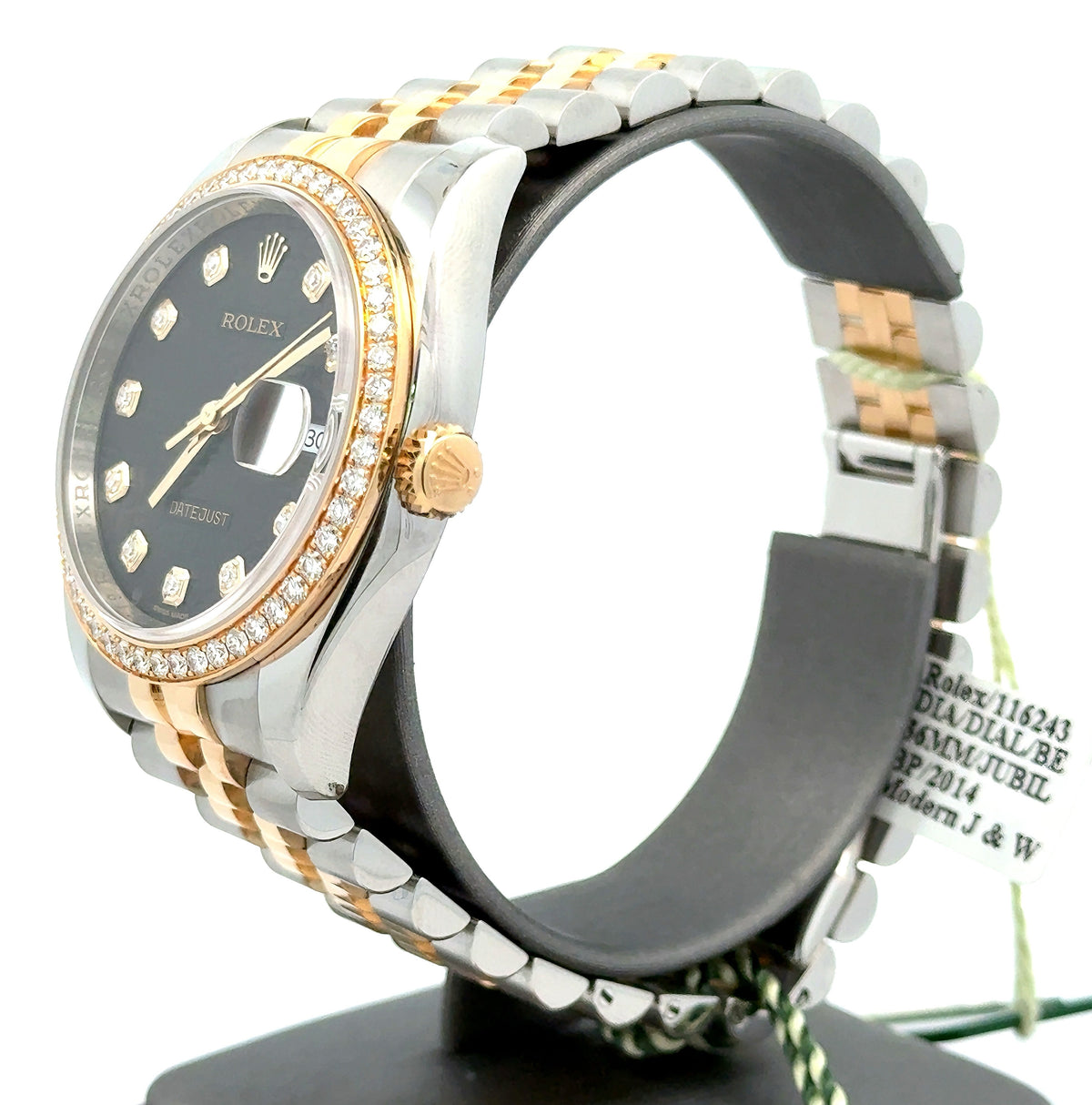 Rolex 116243 Datejust-36 Jubilee Diamond Dial & Diamond Bezel Box /Card Full Set