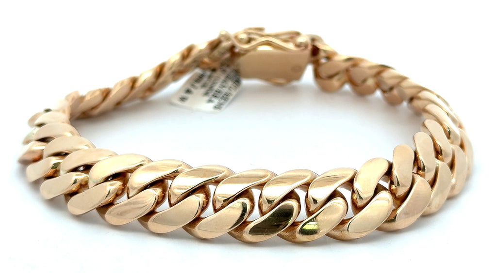 14k Yellow Gold Men's Miami Cuban Link Bracelet, Length 9.5", 118g, 13mm,S108672