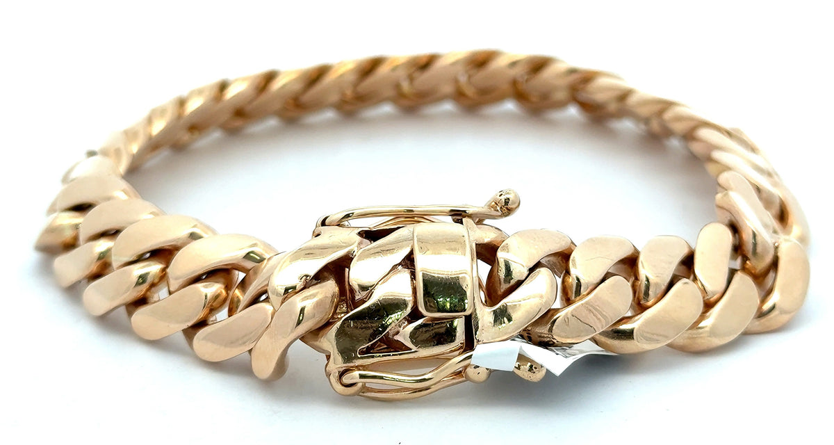 14k Yellow Gold Men's Miami Cuban Link Bracelet, Length 9.5", 118g, 13mm,S108672