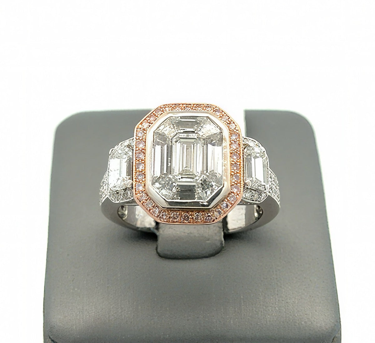 Simon G. 18k Rose & White Gold Ladies 2.50CT Diamond Ring, 9.5g, Size 7.5 S108677
