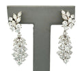 Platinum Chandelier Earrings 13.8g, 6.50CT Marquise & Round Cut Diamonds, S16743