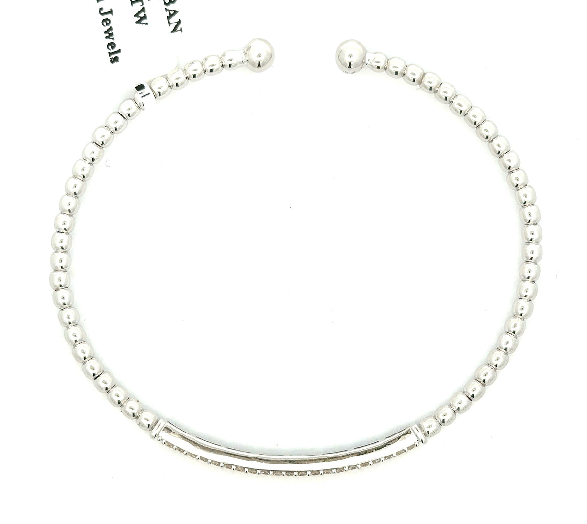 14k White Gold 0.60 CT Diamond Ladies Slip-On Bangle, 6.4 g, S16745