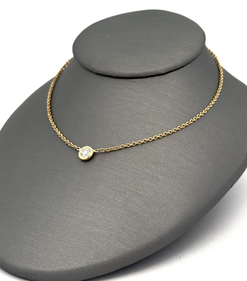 Roberto Coin 18K Yellow Gold Diamond Bezel Solitaire Necklace, S108738