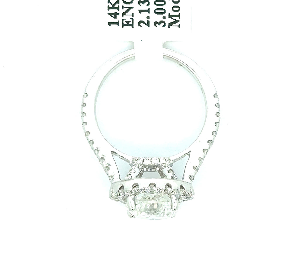 14k White Gold 3.00 CT Halo Diamond Engagement Ring, 4.7g, Size 5.25, S108708