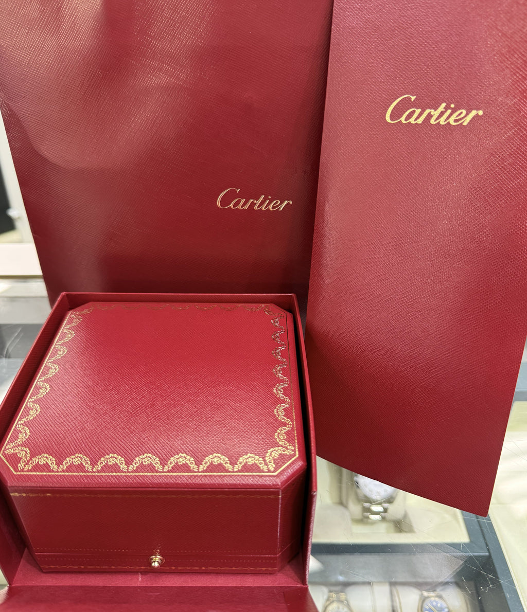 Authentic Cartier Solid 18k White Gold Diamond Bangle Bracelet, Size 19