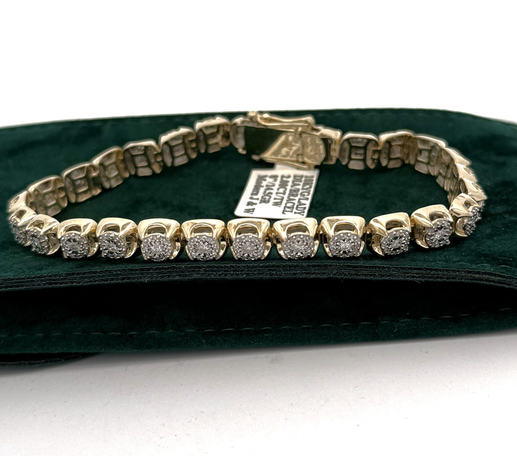 10k Yellow Gold 1.75 CT Diamond Tennis Bracelet, 8", 14.5g, S108760