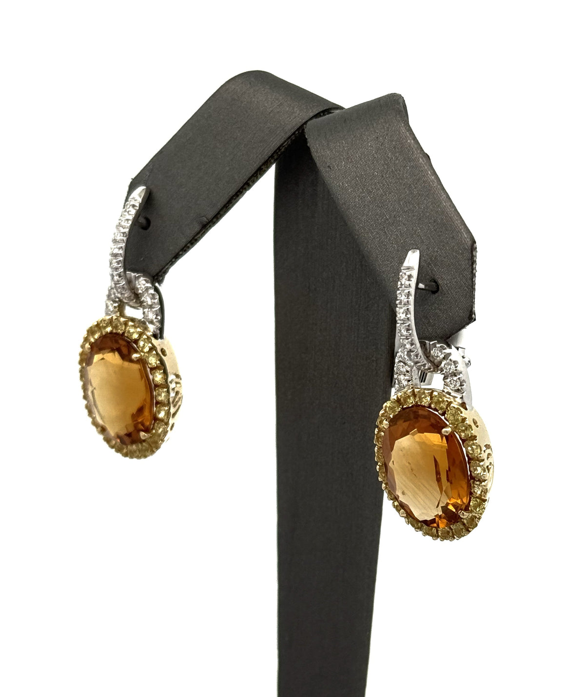 Valente 18k Two-tone Gold Yellow Sapphire, Citrine & Diamond Drop Lady Earring, S108756