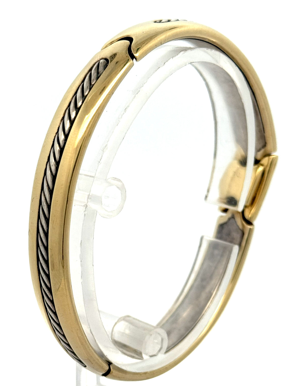 Men's David Yurman Classic Cable bracelet 18k YG & sterling silver 9" (Pre-owned)