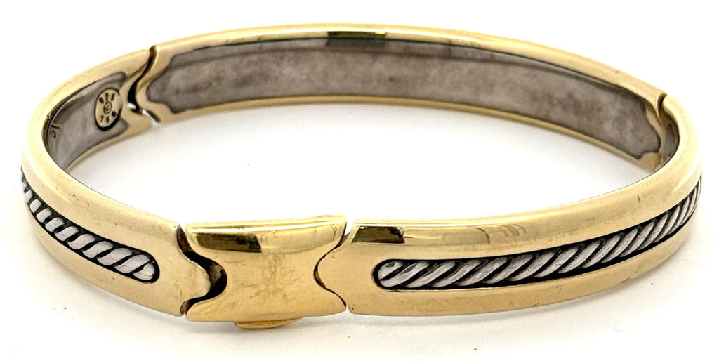 Men's David Yurman Classic Cable bracelet 18k YG & sterling silver 9" (Pre-owned)