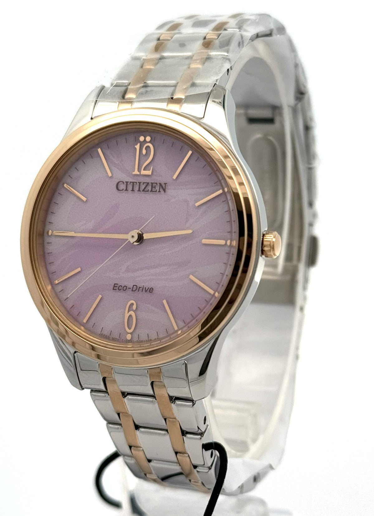 Citizen Ladies Eco Watch 36mm with Pink Marbled Dial, EM1216-55X