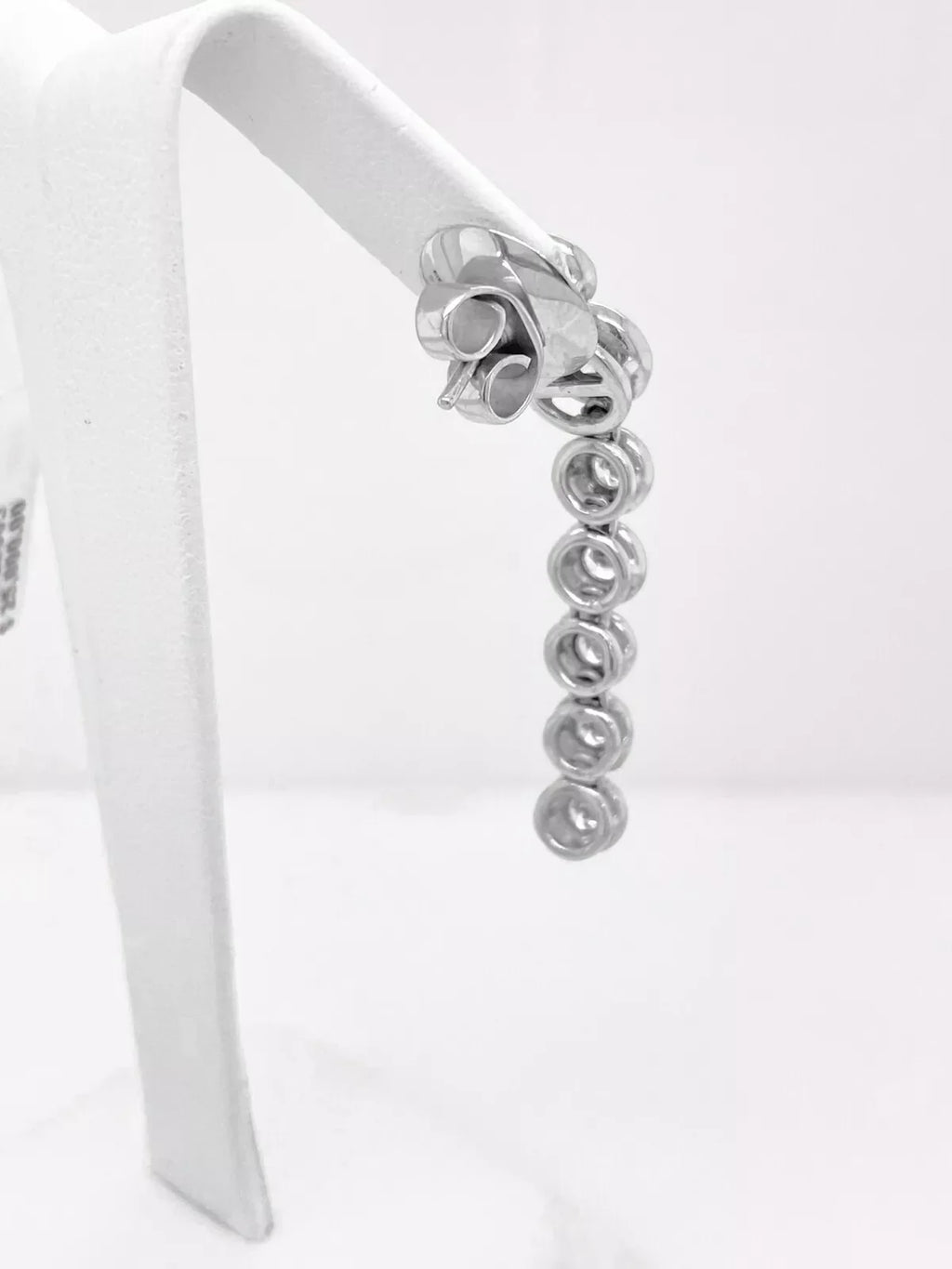 18k White Gold 4.00 CT/TW Diamond Ladies Bezel Earrings, 15.3 g, S12633