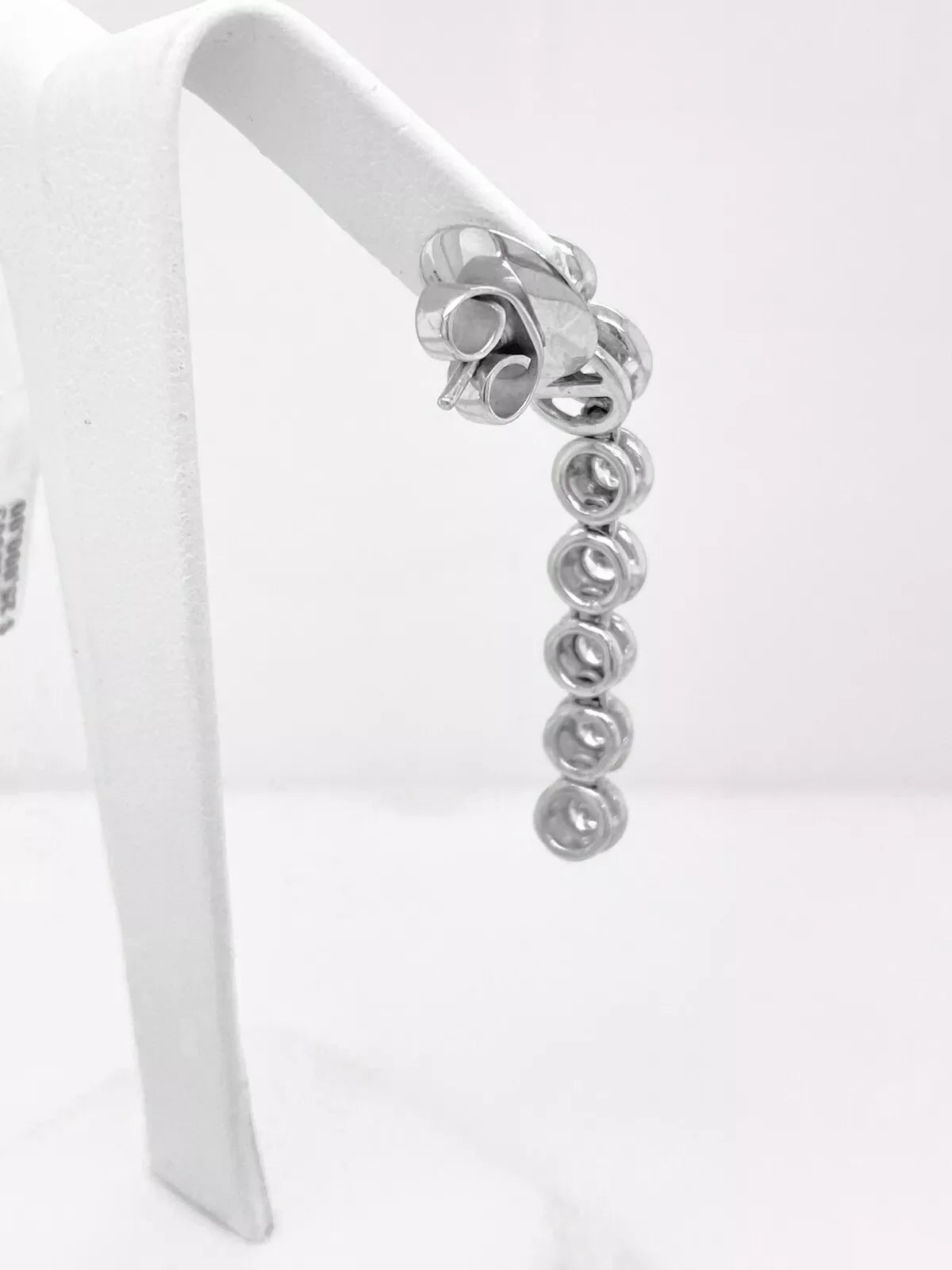 18k White Gold 4.00 CT/TW Diamond Ladies Bezel Earrings, 15.3 g, S12633