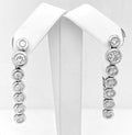 18k White Gold 4.00 CT/TW Diamond Ladies Bezel Earrings, 15.3 g, S12633
