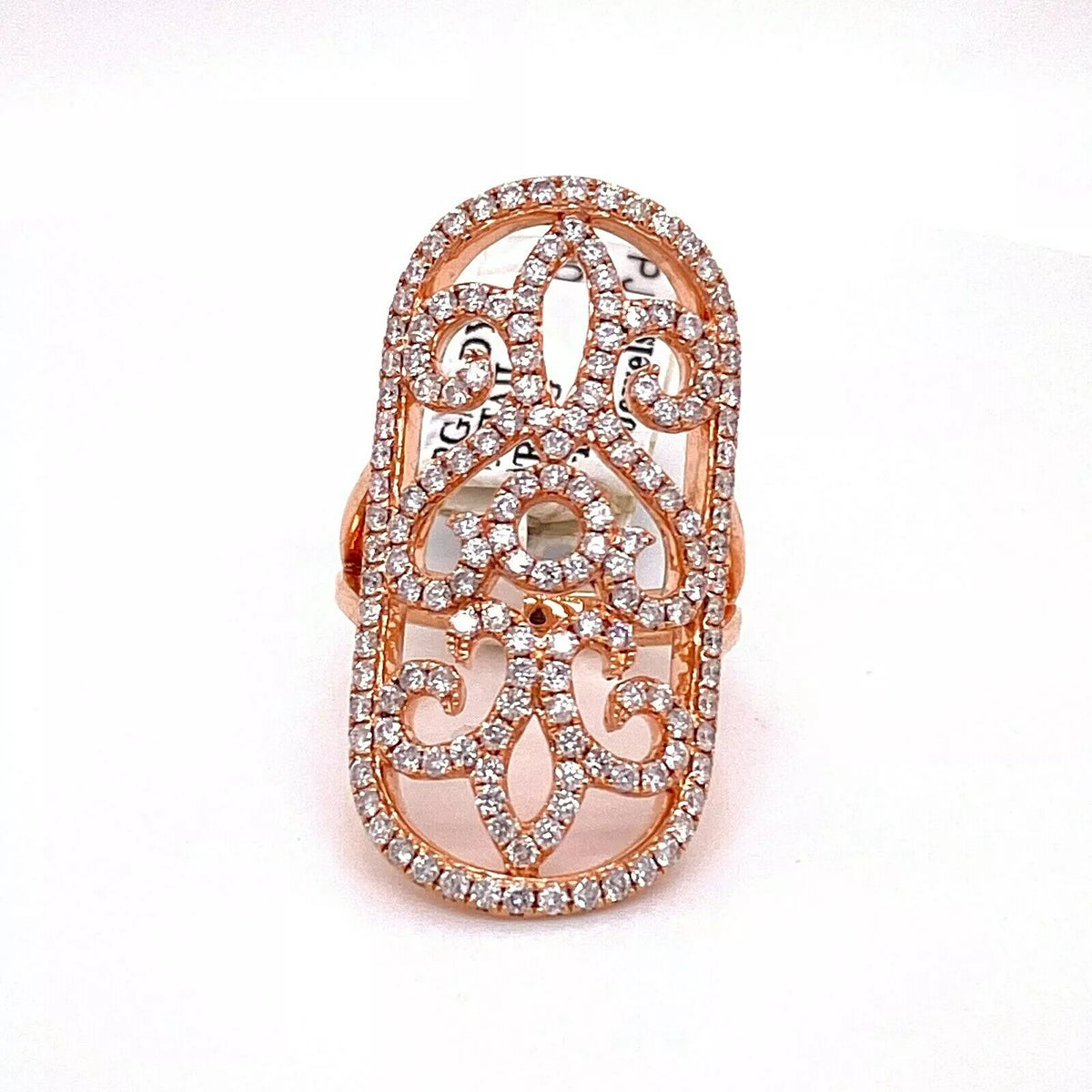 14k Rose Gold 1.50 CT Diamond Cocktail Ladies Ring, 10.1gm, Size 6.75, S12697