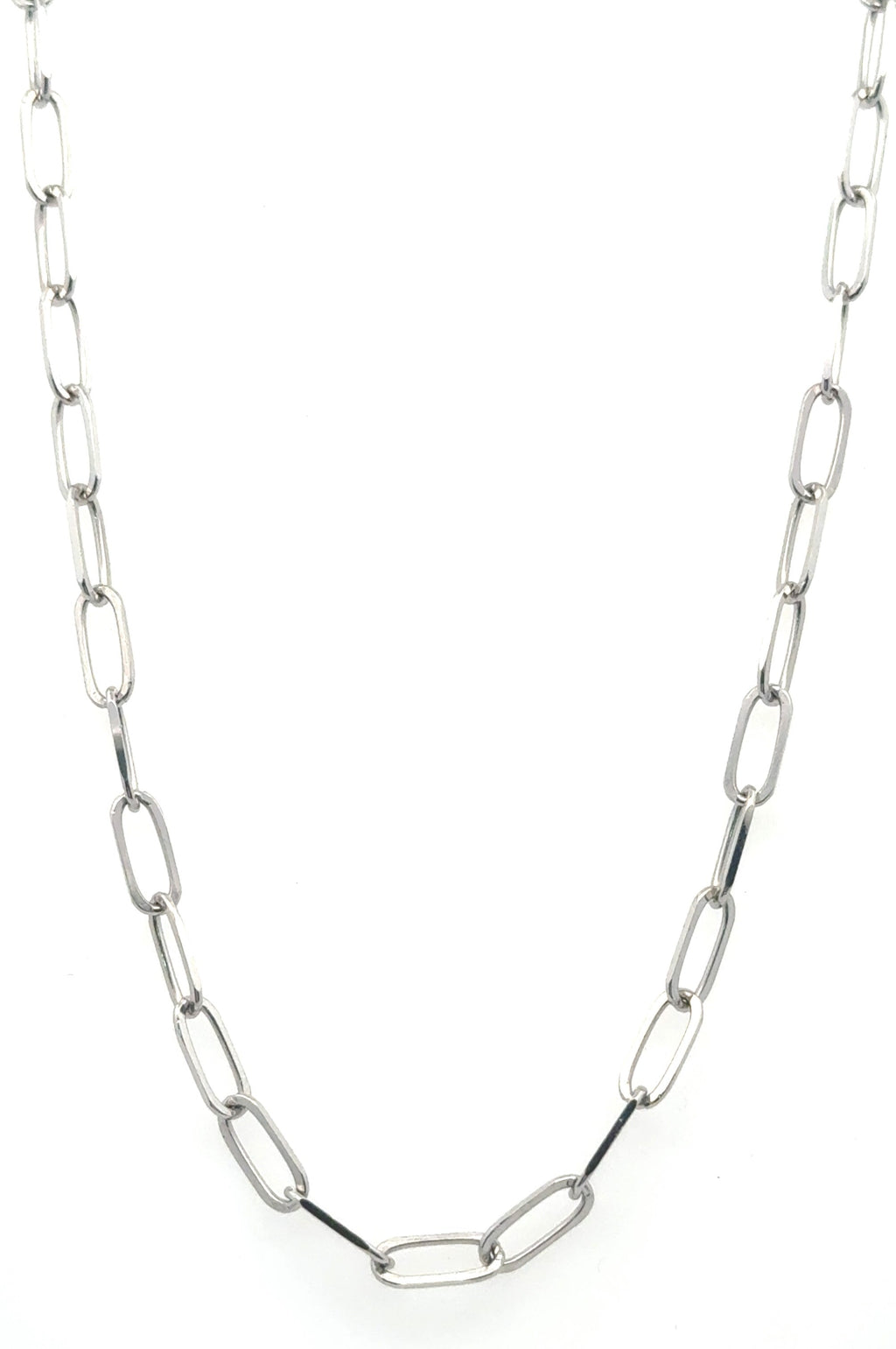 Platinum 950 Paper Clip Style Necklace - 9.9g Length - 18", S108160