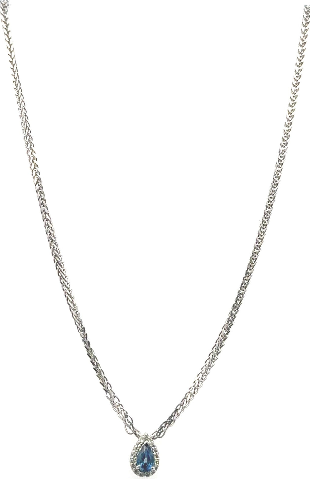 Platinum 950 Necklace with Sapphires & Diamonds 6.0g Length - 18", S108172