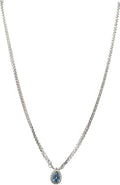 Platinum 950 Necklace with Sapphires & Diamonds 6.0g Length - 18", S108172