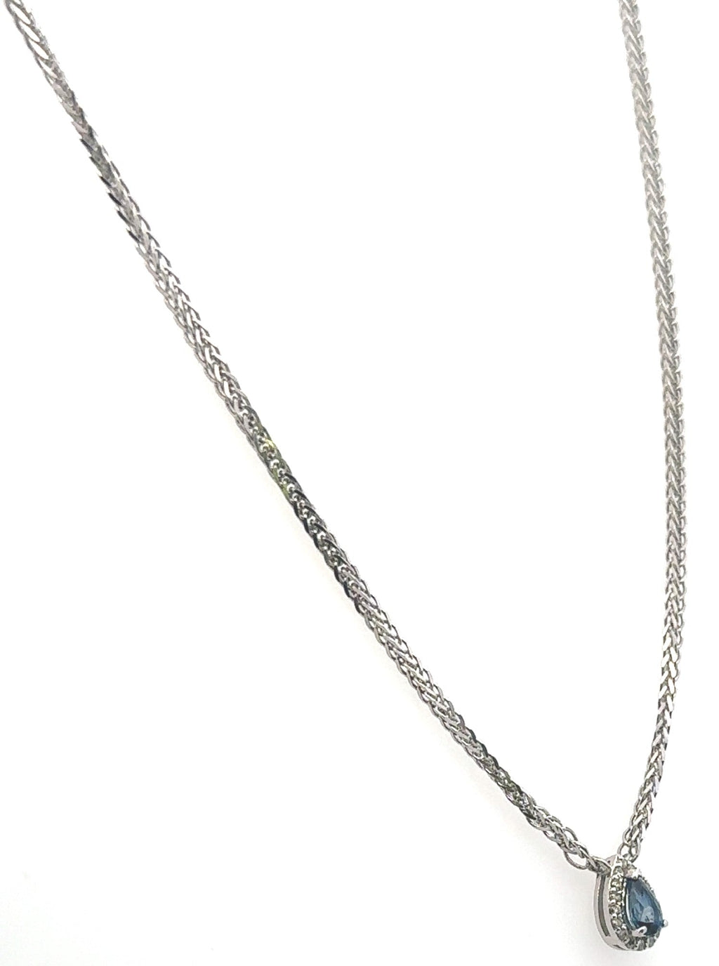 Platinum 950 Necklace with Sapphires & Diamonds 6.0g Length - 18", S108172