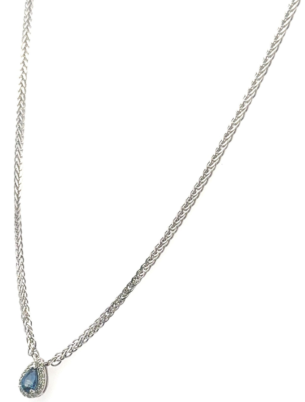 Platinum 950 Necklace with Sapphires & Diamonds 6.0g Length - 18", S108172