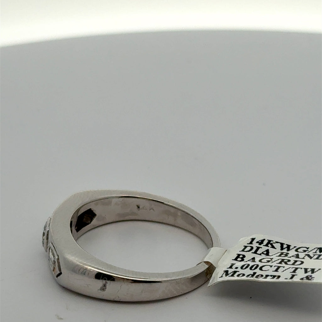 14k White Gold 1.00 CT Diamond Men's Wedding Band, 7.0g, Size 8.5, S106832