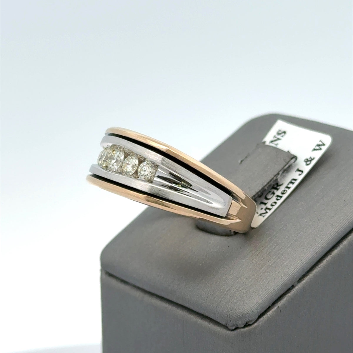14k Two Tone Gold 0.50 CT Diamond Men's, 7.1gm, Size 10, S108207