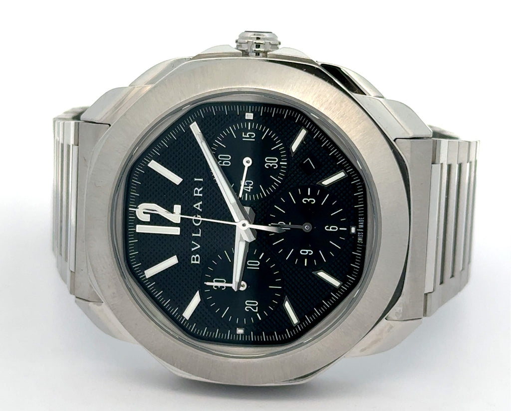 BVLGARI 103471 Octo Roma Chronograph Steel Men's 42mm Watch -Like New 2024 Model