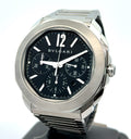 BVLGARI 103471 Octo Roma Chronograph Steel Men's 42mm Watch -Like New 2024 Model