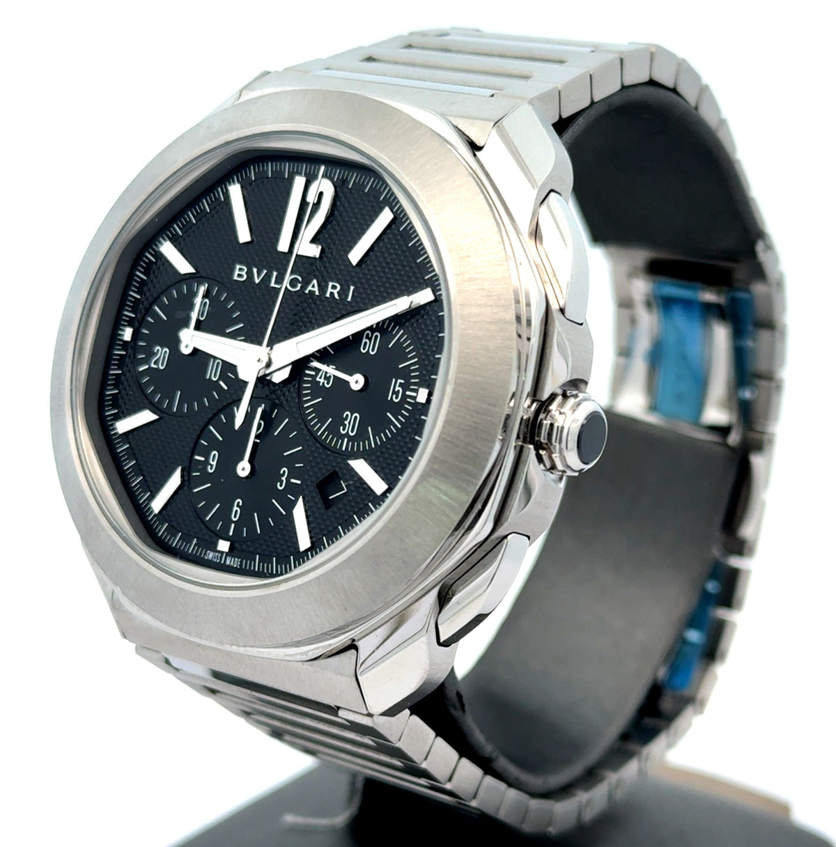 BVLGARI 103471 Octo Roma Chronograph Steel Men's 42mm Watch -Like New 2024 Model