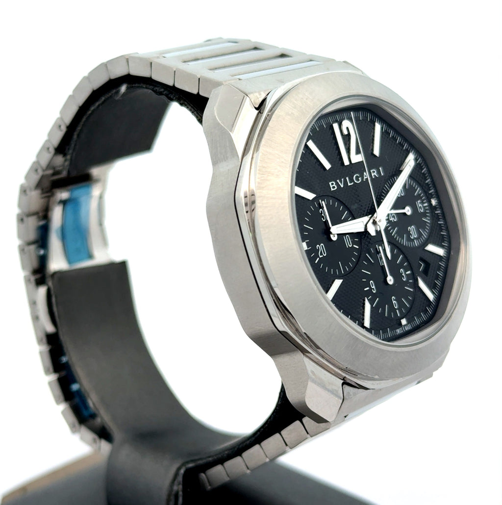 BVLGARI 103471 Octo Roma Chronograph Steel Men's 42mm Watch -Like New 2024 Model