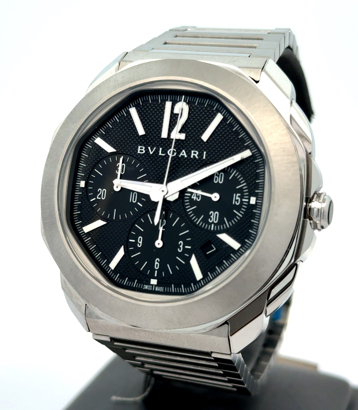BVLGARI 103471 Octo Roma Chronograph Steel Men's 42mm Watch -Like New 2024 Model