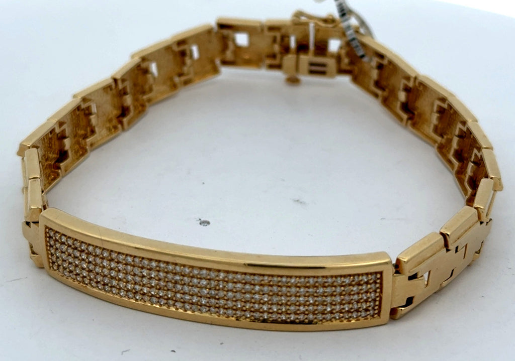 14k Yellow Gold 1.50CT Men's Diamond Tennis Bracelet, 8.5", 28.5G S16511