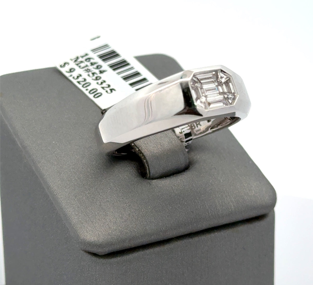 10k White Gold 1.00 CT Diamond Men's Wedding Band, 7.8g, Size 10.5, S16503