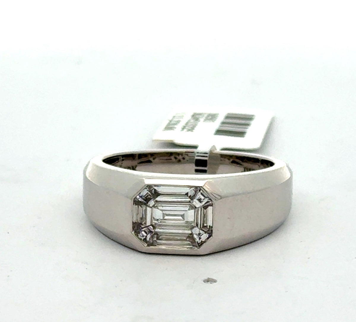 10k White Gold 1.00 CT Diamond Men's Wedding Band, 7.8g, Size 10.5, S16503