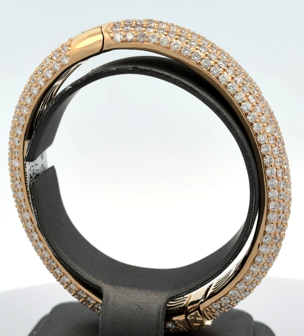14k Yellow Gold 25.00CT Diamond Bangle Bracelet, 68.6g, 7'', S108378