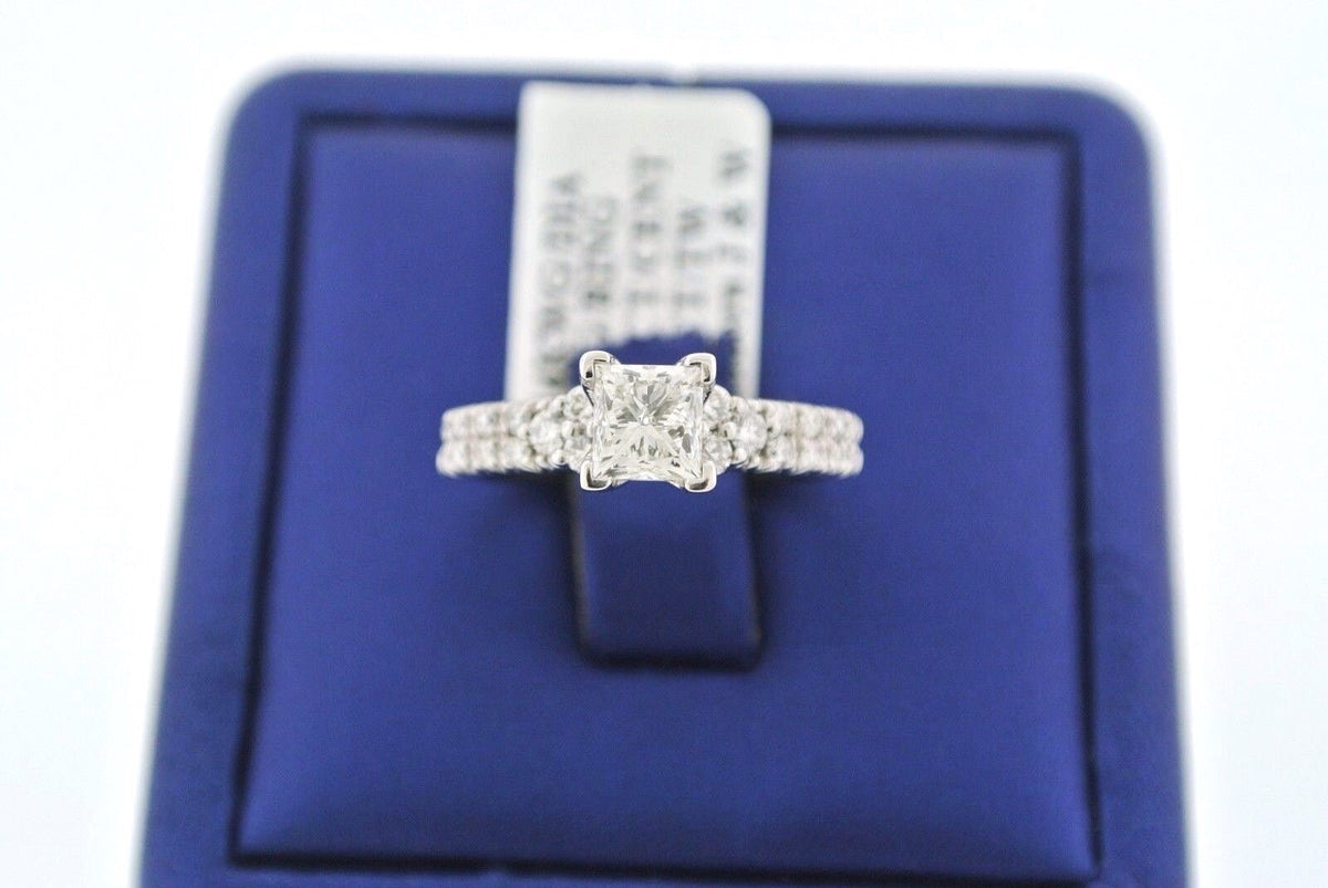 14k White Gold 1.00 CT Diamond Engagement Ring, 3.1gm