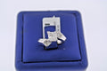 Platinum 1.25 CT Princess Cut Diamond Engagement Ring, 10.3gm, Size 4.5