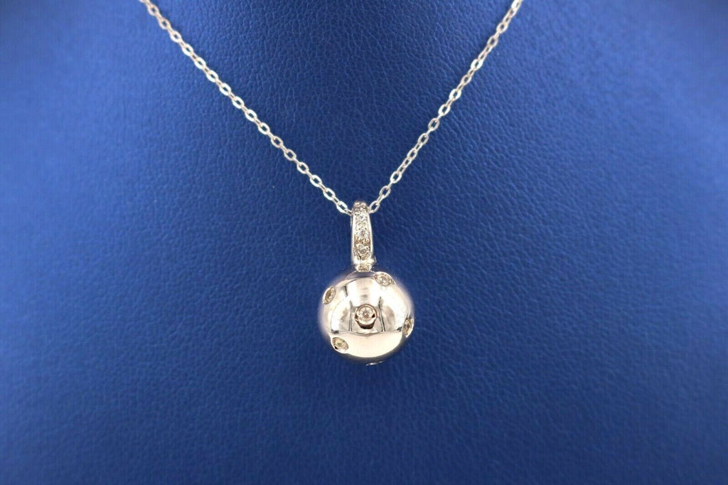 14k White Gold 0.50 CT Diamond Pendant Necklace, 4gm, S105081