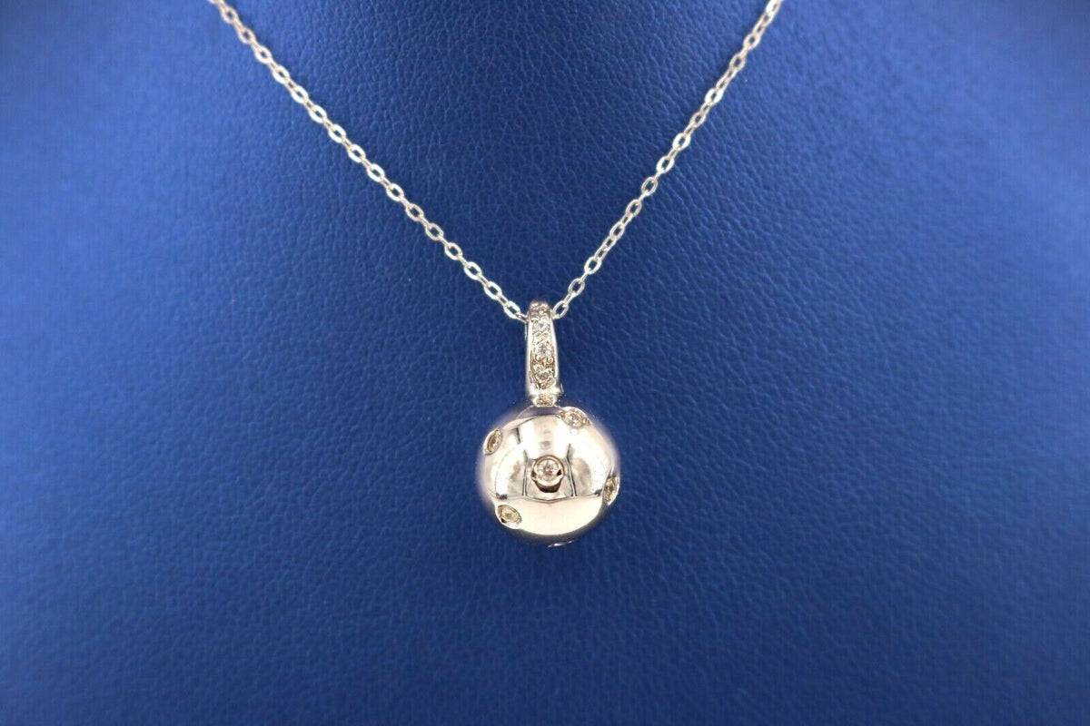 14k White Gold 0.50 CT Diamond Pendant Necklace, 4gm, S105081