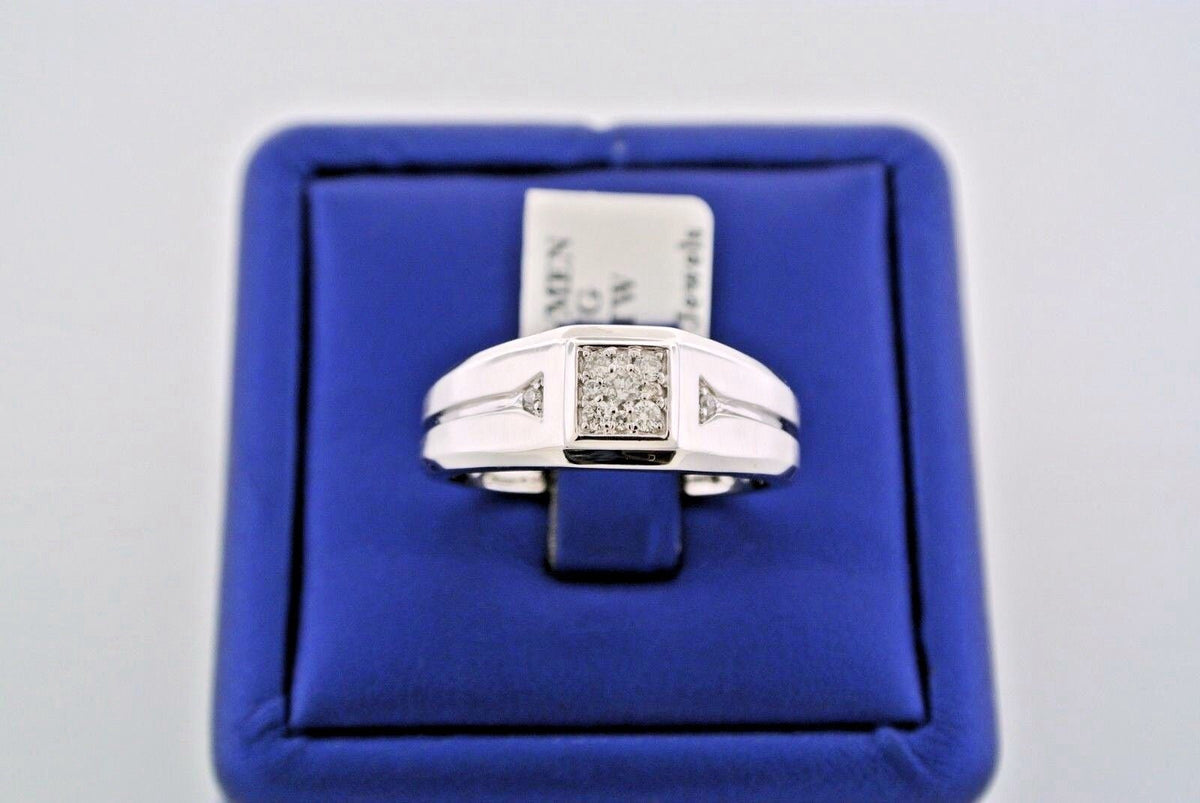 14k White Gold 0.50 CT Diamond Men's Ring, 5.5gm, Size 10.5