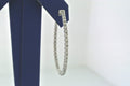 14k White Gold 2.75CT Diamond Inside Out Hoop Earrings, 8.5gm
