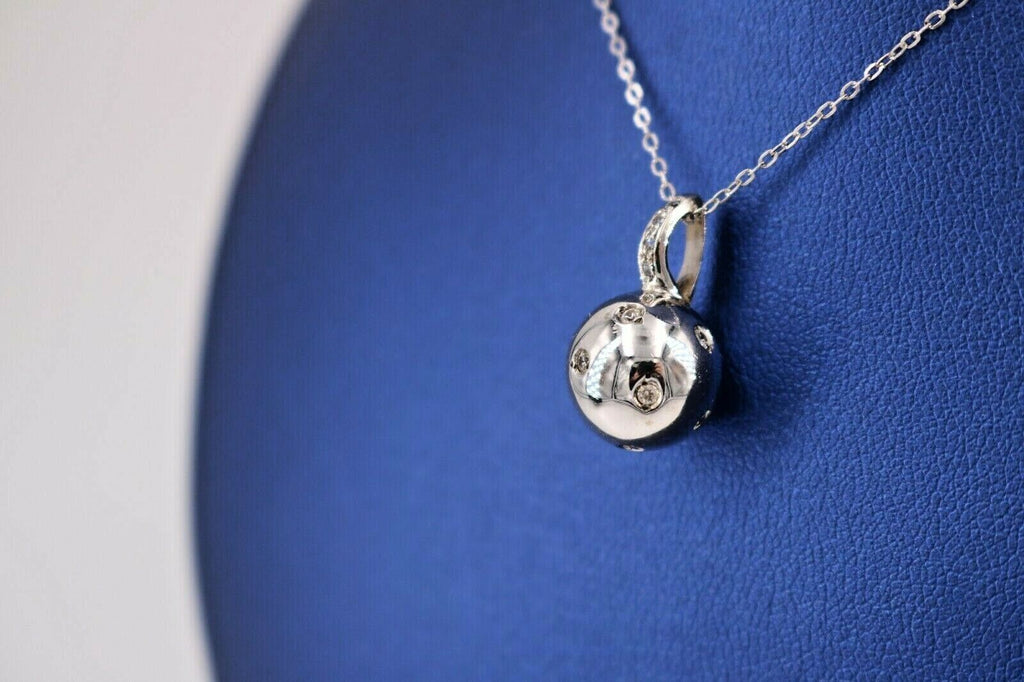 14k White Gold 0.50 CT Diamond Pendant Necklace, 4gm, S105081