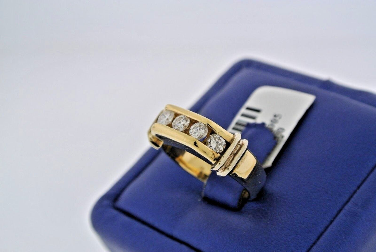 14k Yellow Gold 0.75 CT Diamond Men's Band, 7.5gm, Size 6.5